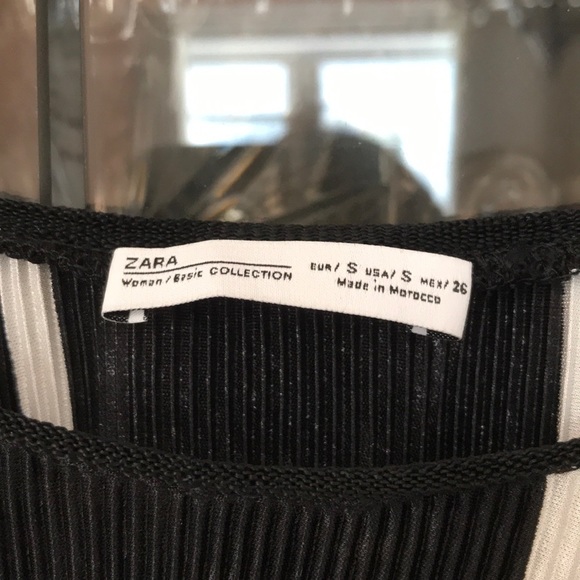 ZARA BLACK AND WHITE CROP TOP - Picture 2 of 3